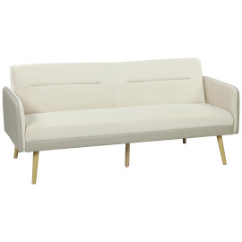 Canapé convertible Vaubrecourt design scandinave modulable confort velours beige