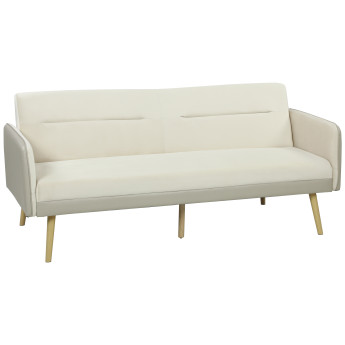 Canapé convertible Vaubrecourt design scandinave modulable confort velours beige
