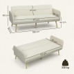 Canapé convertible Vaubrecourt design scandinave modulable confort velours beige