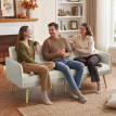 Canapé convertible Vaubrecourt design scandinave modulable confort velours beige