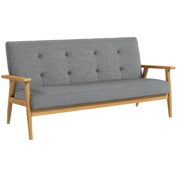 Canapé scandinave Alagna design épuré confort moelleux tissu lin gris