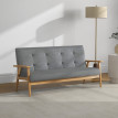 Canapé scandinave Alagna design épuré confort moelleux tissu lin gris