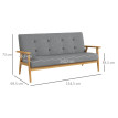 Canapé scandinave Alagna design épuré confort moelleux tissu lin gris