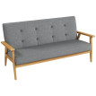 Canapé scandinave Alagna design épuré confort moelleux tissu lin gris