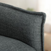 Canapé 2 places Florinde design capitonné confortable tissu anthracite gris foncé pour petits espaces