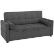 Canapé convertible Adelise design Chesterfield capitonné 2 places anthracite polyvalent salon chambre invités