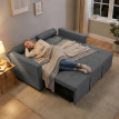 Canapé convertible Adelise design Chesterfield capitonné 2 places anthracite polyvalent salon chambre invités
