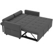Canapé convertible Adelise design Chesterfield capitonné 2 places anthracite polyvalent salon chambre invités