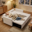 Canapé convertible Goldbach Chesterfield capitonné 2 places salon petit espace lit d'appoint beige