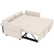 Canapé convertible Goldbach Chesterfield capitonné 2 places salon petit espace lit d'appoint beige