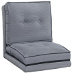 Fauteuil Convertible Dordovar Réglable Velours Côtelé Gris Canapé Sol Lit Invités