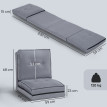 Fauteuil Convertible Dordovar Réglable Velours Côtelé Gris Canapé Sol Lit Invités
