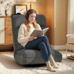 Fauteuil Zanobia Pivotant 360° Réglable Confort Lin Gris Déco Salon Détente
