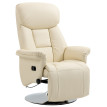 Fauteuil Osterbach relax inclinable 130° pivotant repose-pied réglable crème