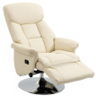 Fauteuil Osterbach relax inclinable 130° pivotant repose-pied réglable crème