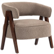 Fauteuil Nazzareno design nordique bouclette marron bois massif salon confort
