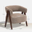 Fauteuil Nazzareno design nordique bouclette marron bois massif salon confort
