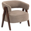 Fauteuil Nazzareno design nordique bouclette marron bois massif salon confort