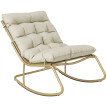 Fauteuil à bascule Perchthal extérieur confortable antidérapant acier textilène beige