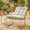 Fauteuil à bascule Perchthal extérieur confortable antidérapant acier textilène beige