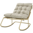 Fauteuil à bascule Perchthal extérieur confortable antidérapant acier textilène beige
