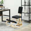 Fornovo Siège Assis-Genoux Ergonomique Dossier Bois Bouleau Noir Posture Bureau Méditation