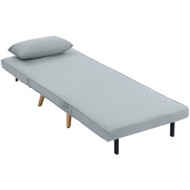 Fauteuil Irmenbach Convertible Scandinave Tissu Gris Lit Appoint Inclinable