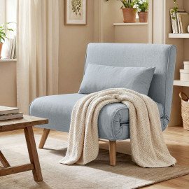 Fauteuil Irmenbach Convertible Scandinave Tissu Gris Lit Appoint Inclinable
