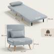 Fauteuil Irmenbach Convertible Scandinave Tissu Gris Lit Appoint Inclinable