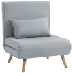 Fauteuil Irmenbach Convertible Scandinave Tissu Gris Lit Appoint Inclinable
