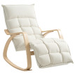 Fauteuil Walther basculant ajustable confort premium tissu lin bois clair
