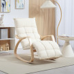 Fauteuil Walther basculant ajustable confort premium tissu lin bois clair