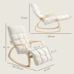Fauteuil Walther basculant ajustable confort premium tissu lin bois clair