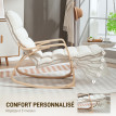 Fauteuil Walther basculant ajustable confort premium tissu lin bois clair