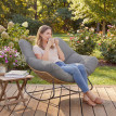 Fauteuil Éteval basculant extérieur confort nuage résistant UV gris bois naturel