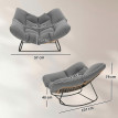 Fauteuil Éteval basculant extérieur confort nuage résistant UV gris bois naturel