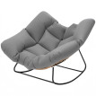 Fauteuil Éteval basculant extérieur confort nuage résistant UV gris bois naturel