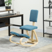 Siège Westbrook assis-genoux ergonomique dossier bois bouleau bleu posture confort bureau