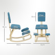 Siège Westbrook assis-genoux ergonomique dossier bois bouleau bleu posture confort bureau