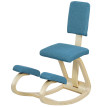 Siège Westbrook assis-genoux ergonomique dossier bois bouleau bleu posture confort bureau