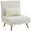 Fauteuil Ternaval Convertible Scandinave Bois Tissu Gris Lit Appoint Inclinable