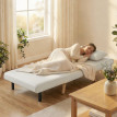 Fauteuil Ternaval Convertible Scandinave Bois Tissu Gris Lit Appoint Inclinable