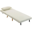 Fauteuil Ternaval Convertible Scandinave Bois Tissu Gris Lit Appoint Inclinable