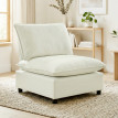 Fauteuil Kerwyn Modulable Confortable Tissu Respirant Crème 74 cm