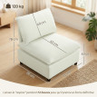 Fauteuil Kerwyn Modulable Confortable Tissu Respirant Crème 74 cm