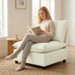 Fauteuil Kerwyn Modulable Confortable Tissu Respirant Crème 74 cm