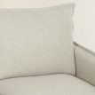 Canapé Lézeval 3 Places Pouf Coffre Tissu Confortable Blanc Cassé Modulable