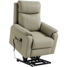 Fauteuil Vivien releveur électrique inclinable double moteur confort kaki clair