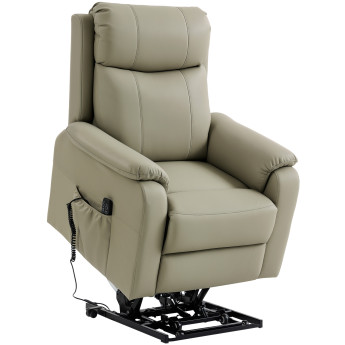 Fauteuil Vivien releveur électrique inclinable double moteur confort kaki clair