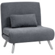 Fauteuil Edeltraud Convertible Clic-Clac Réglable 5 Positions Gris Tissu Doux